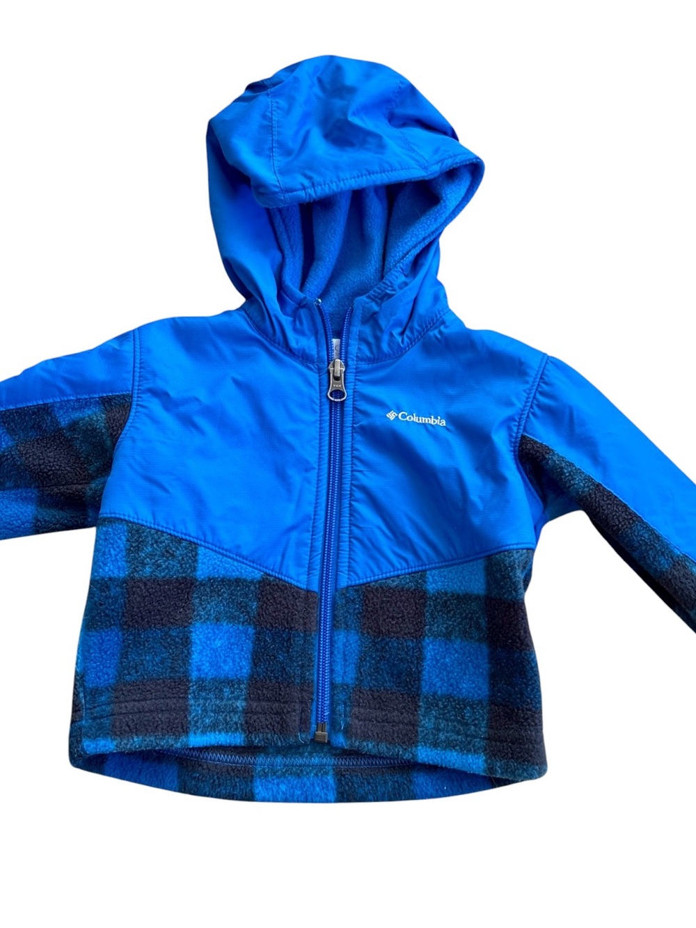 Columbia Blue Hooded Fleece Jacket - 6-12 Months Like New
